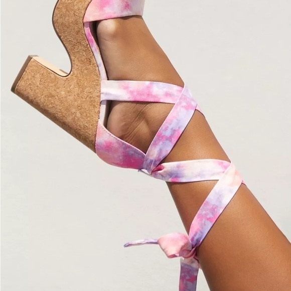 Shoe Dazzle Shoes - Stylish Pink Tie-Dye Women's Sandals  Shoe Dazzle Zaneta